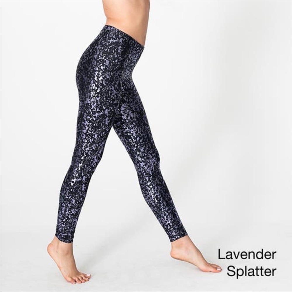 American apparel splatter leggings purple size medium